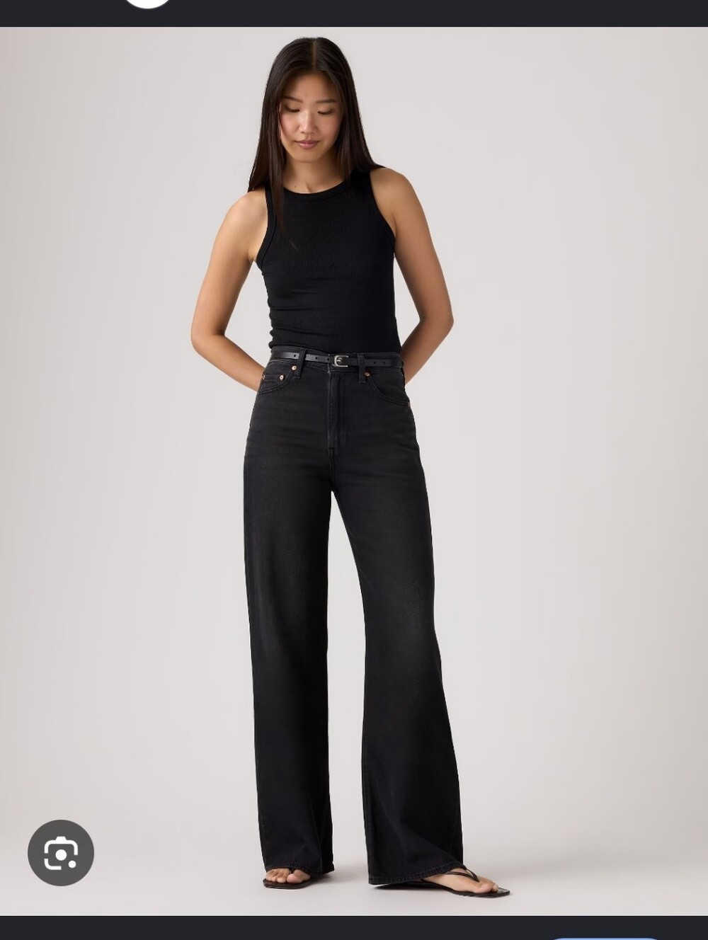 High-Waist Black Wide Leg Women’s Jeans